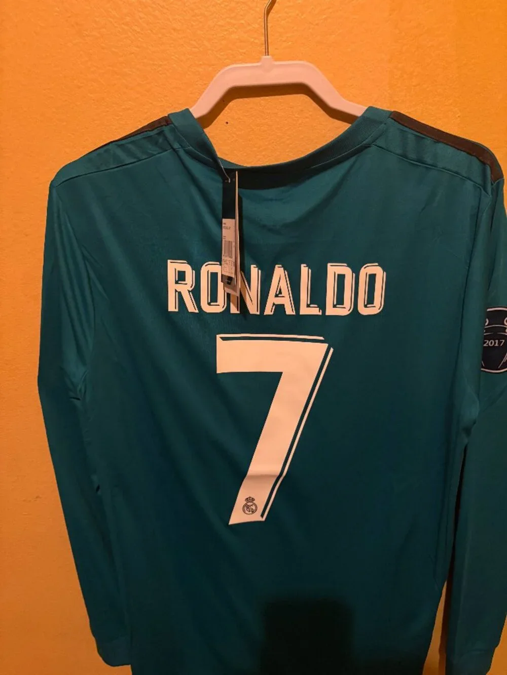 Cristiano Ronaldo #7 Real Madrid 2017/18 Third Jersey Long Sleeve Adidas NWT UCL